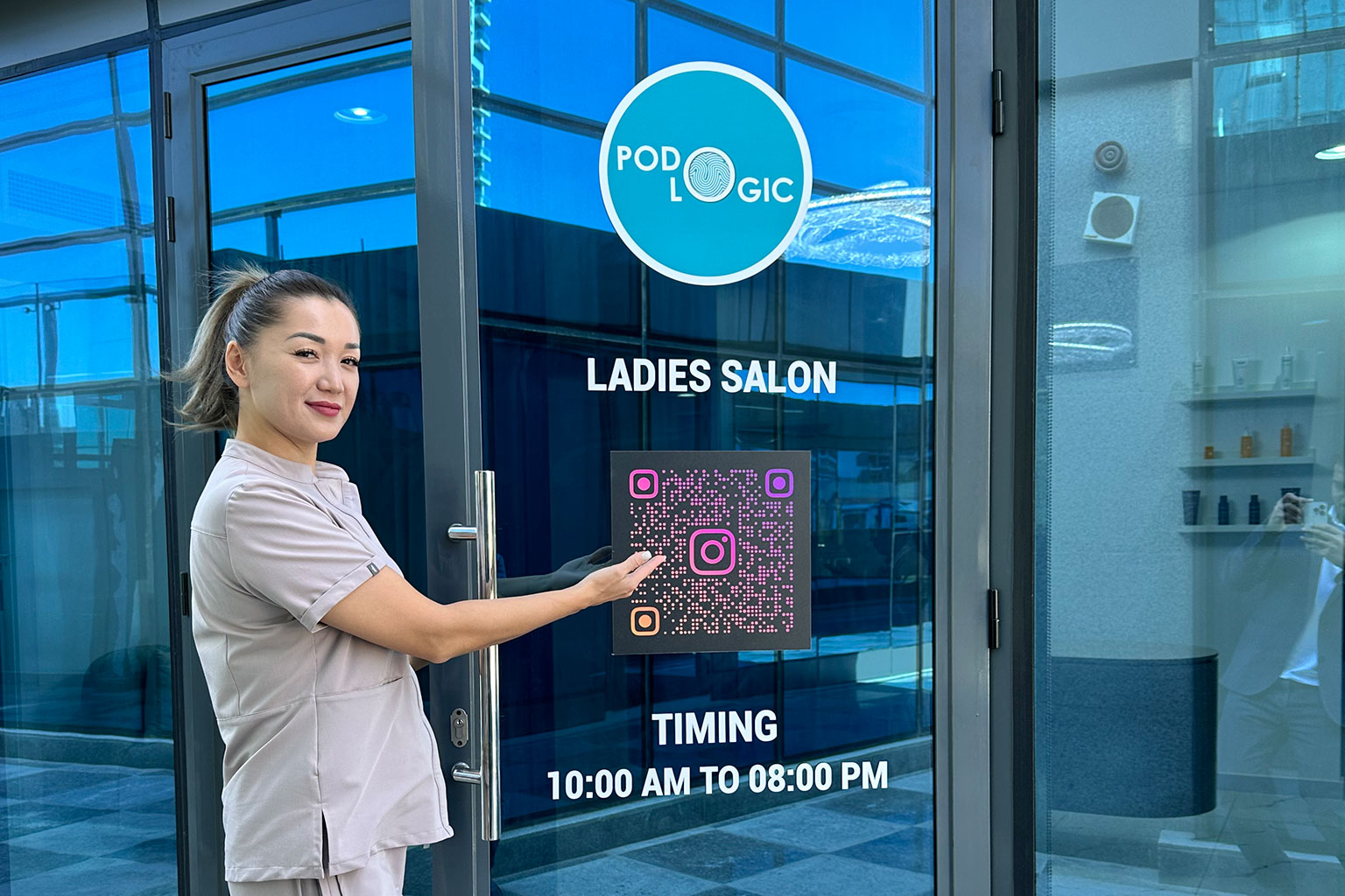 Professional cosmetic podology care in a private salon room